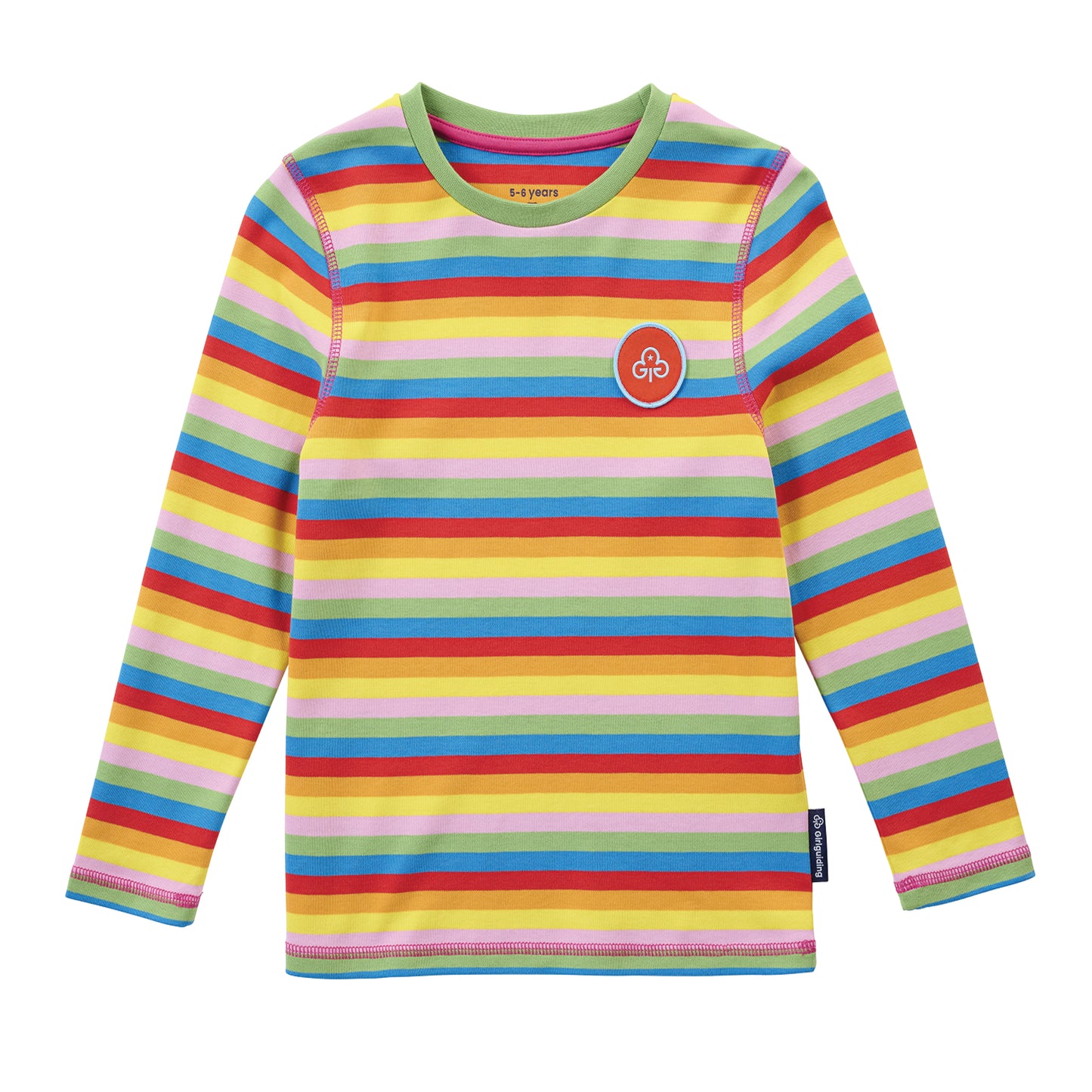 New Style Girlguiding Uniform Rainbows Striped Long Sleeve T-Shirt