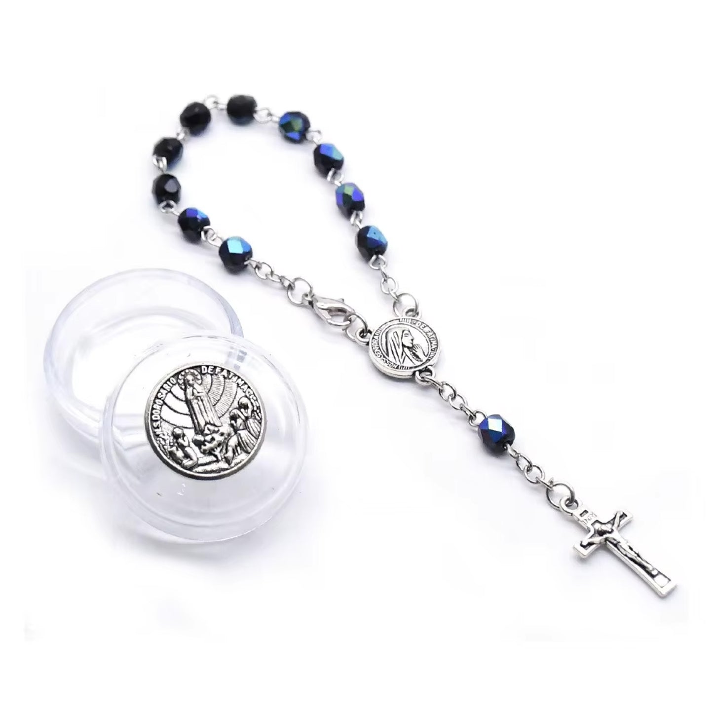 Catholic Religious Rosary Jesus Charm Bracelets Cross Colorful Imitation Gift