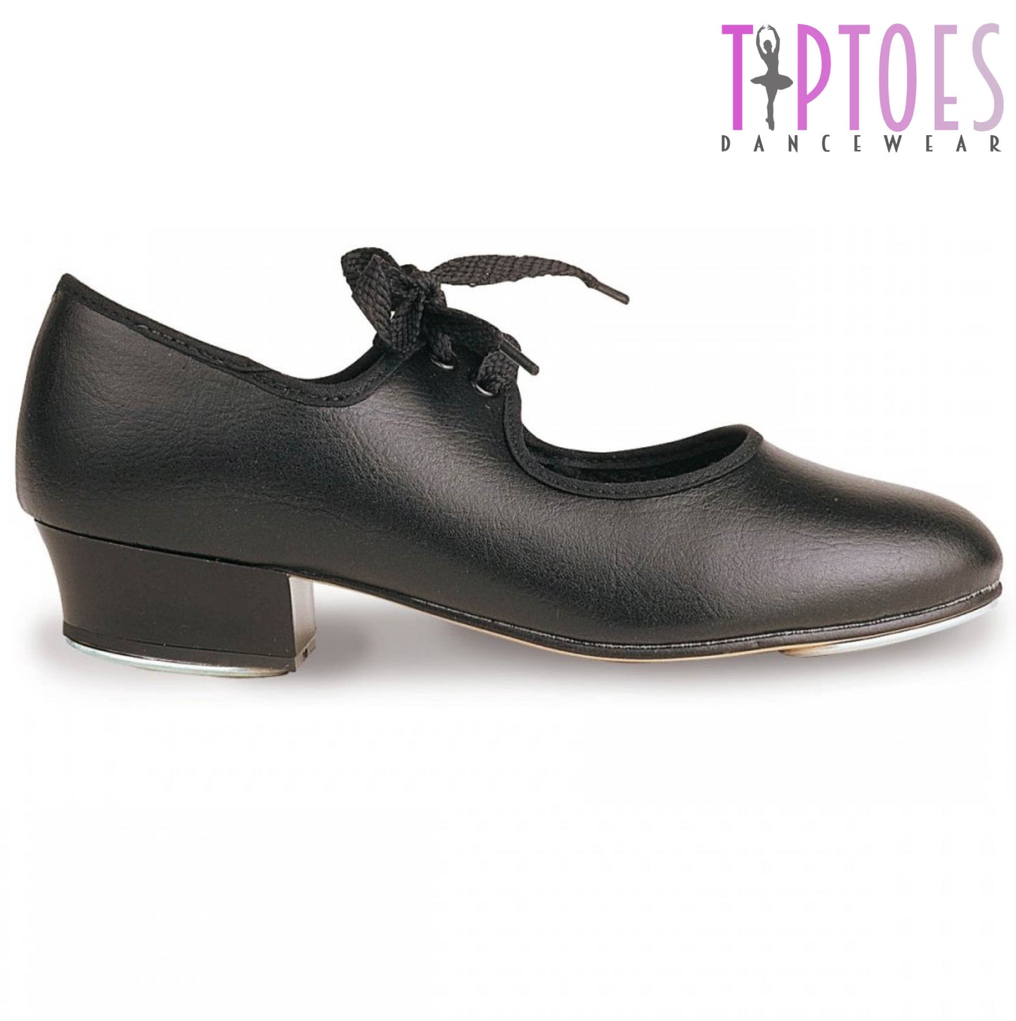 Tiptoes Girls Childrens Tap Dancing Dance Shoes (with Toe and Heel Taps)