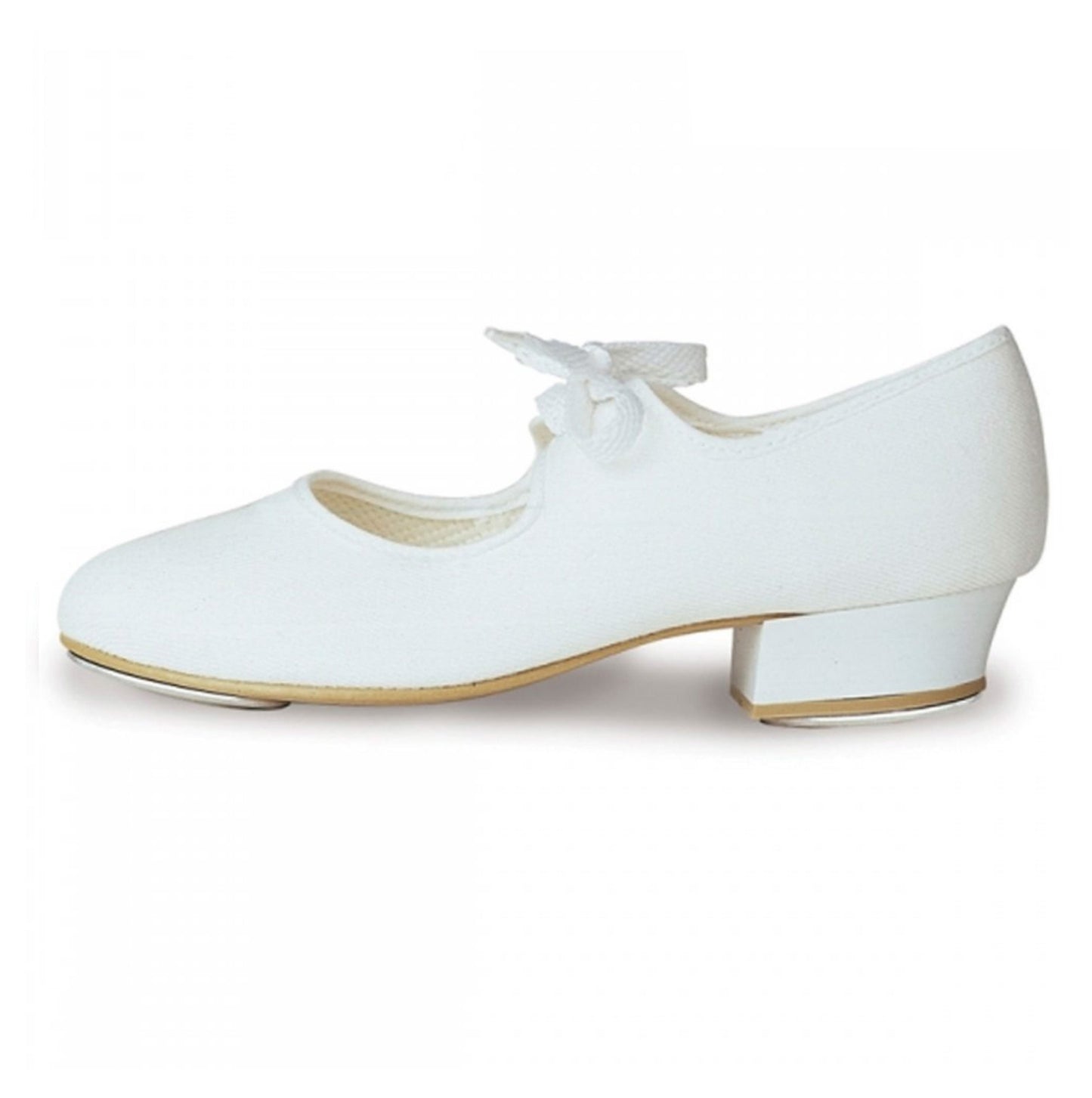 ROCH VALLEY LOW HEEL PU TAP SHOE WHITE