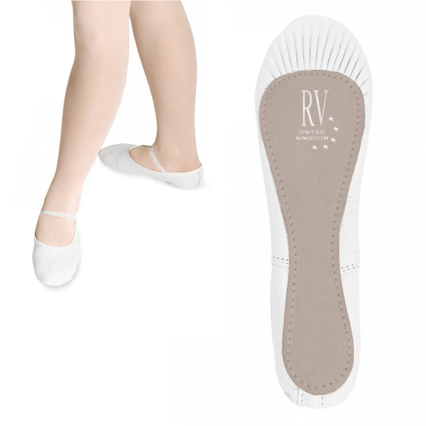 ROCH VALLEY OPHELIA STANDARD LEATHER BALLET SHOE WHITE