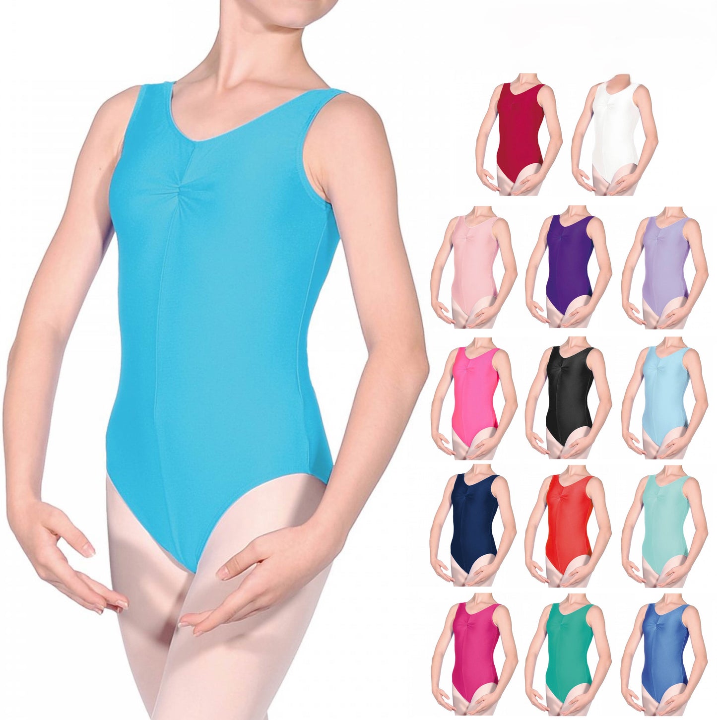 Roch Valley Sheree Children's Ruched Nylon/Lycra Sleeveless Leotard