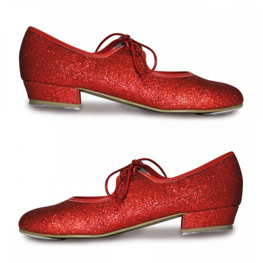 ROCH VALLEY RED GLITTER DOROTHY TAP DANCING SHOE