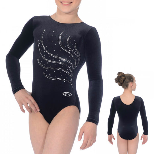 Tiara Crystal Motif Long Sleeved Gymnastics Leotard Z102TIA