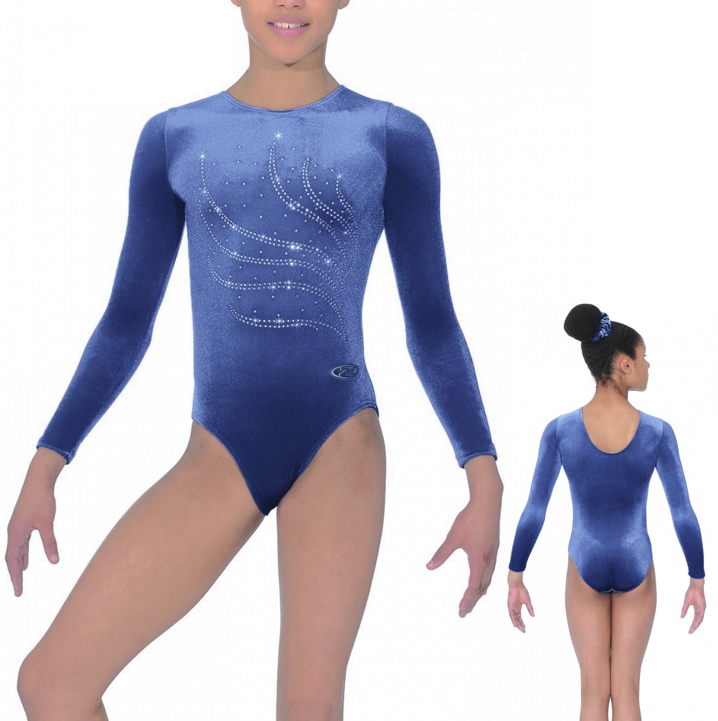 Tiara Crystal Motif Long Sleeved Gymnastics Leotard Z102TIA