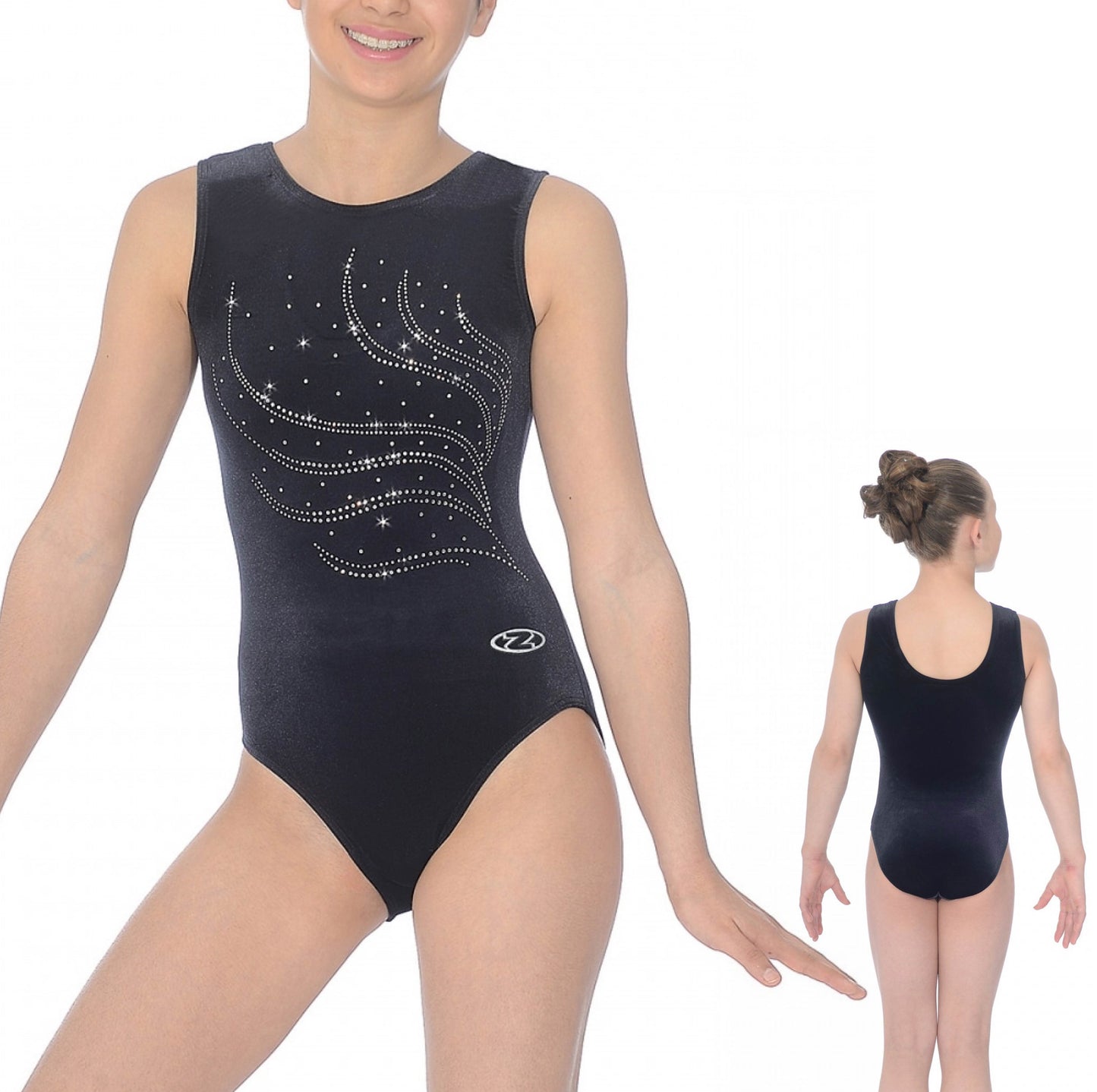 Tiara Crystal Motif Sleeveless Gymnastics Leotard Z103TIA