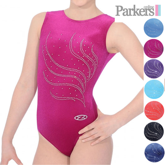 The Zone Tiara Crystal Motif Sleeveless Gymnastics Leotard Z103TIA