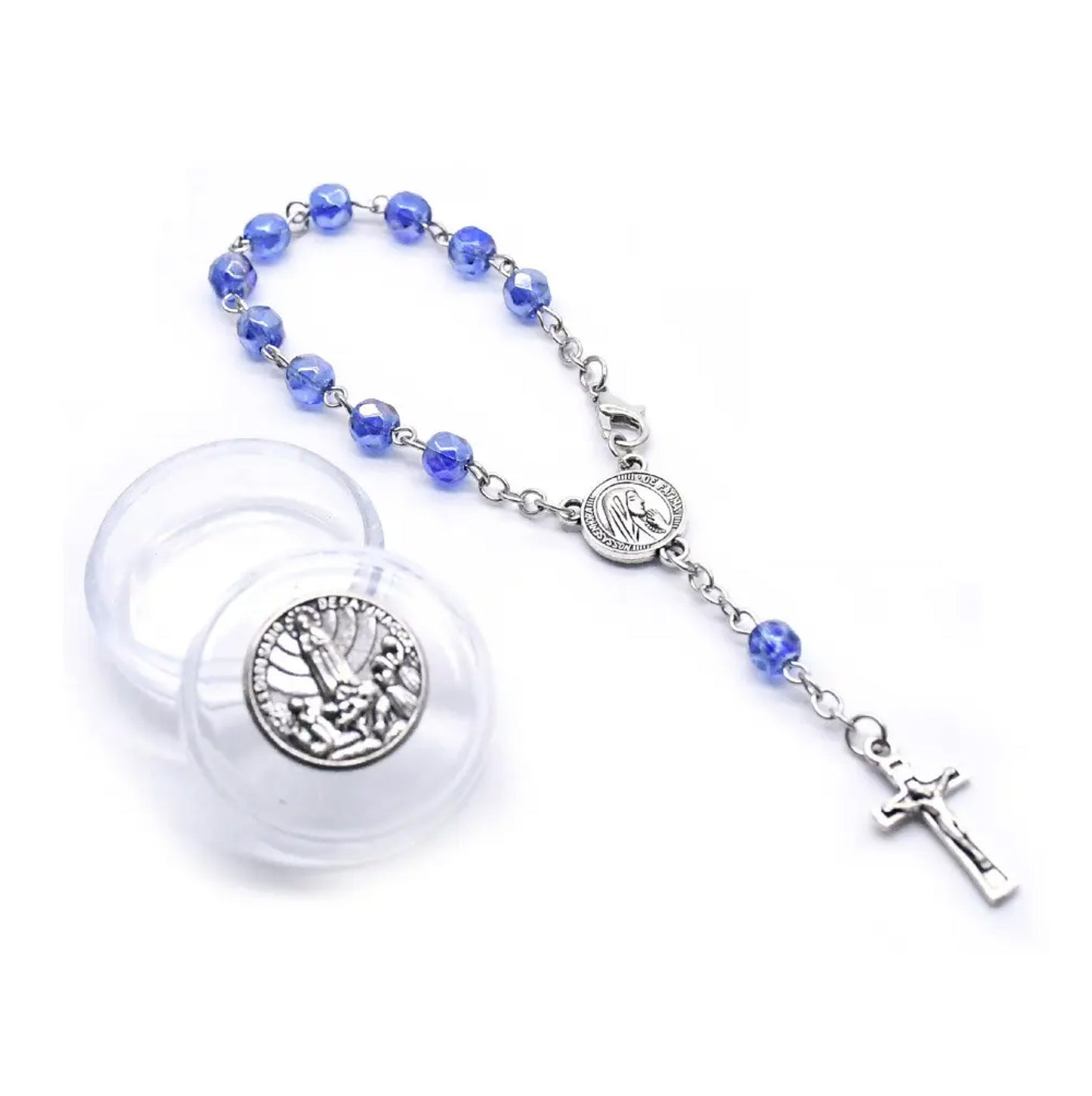 Catholic Religious Rosary Jesus Charm Bracelets Cross Colorful Imitation Gift