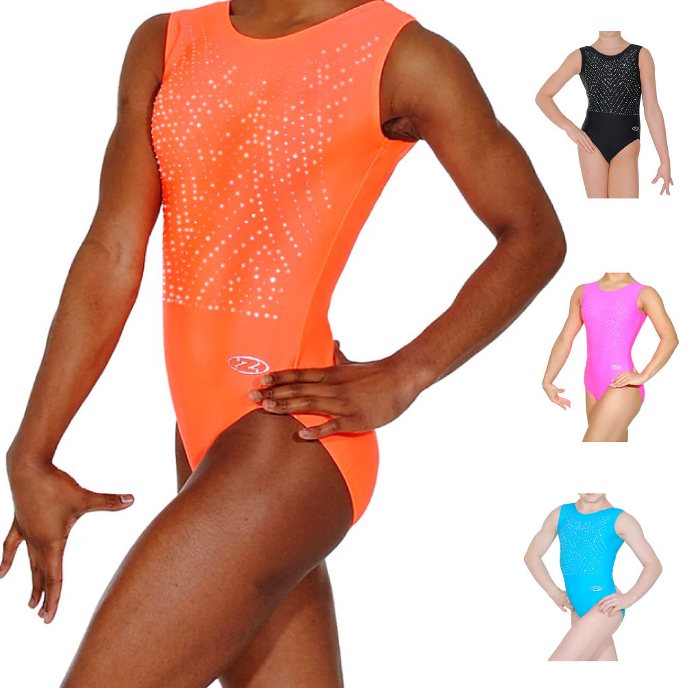 The Zone Affinity Econyl® Gymnastics Leotard with Crystal Motif Z700AFF