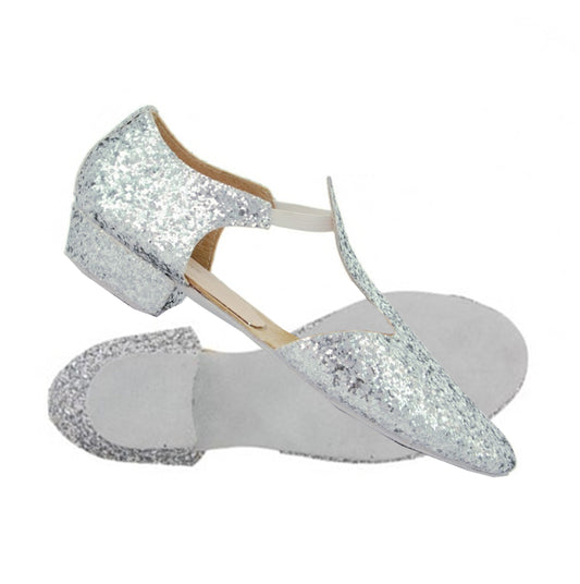 ROCH VALLEY SILVER GLITTER GREEK SANDAL
